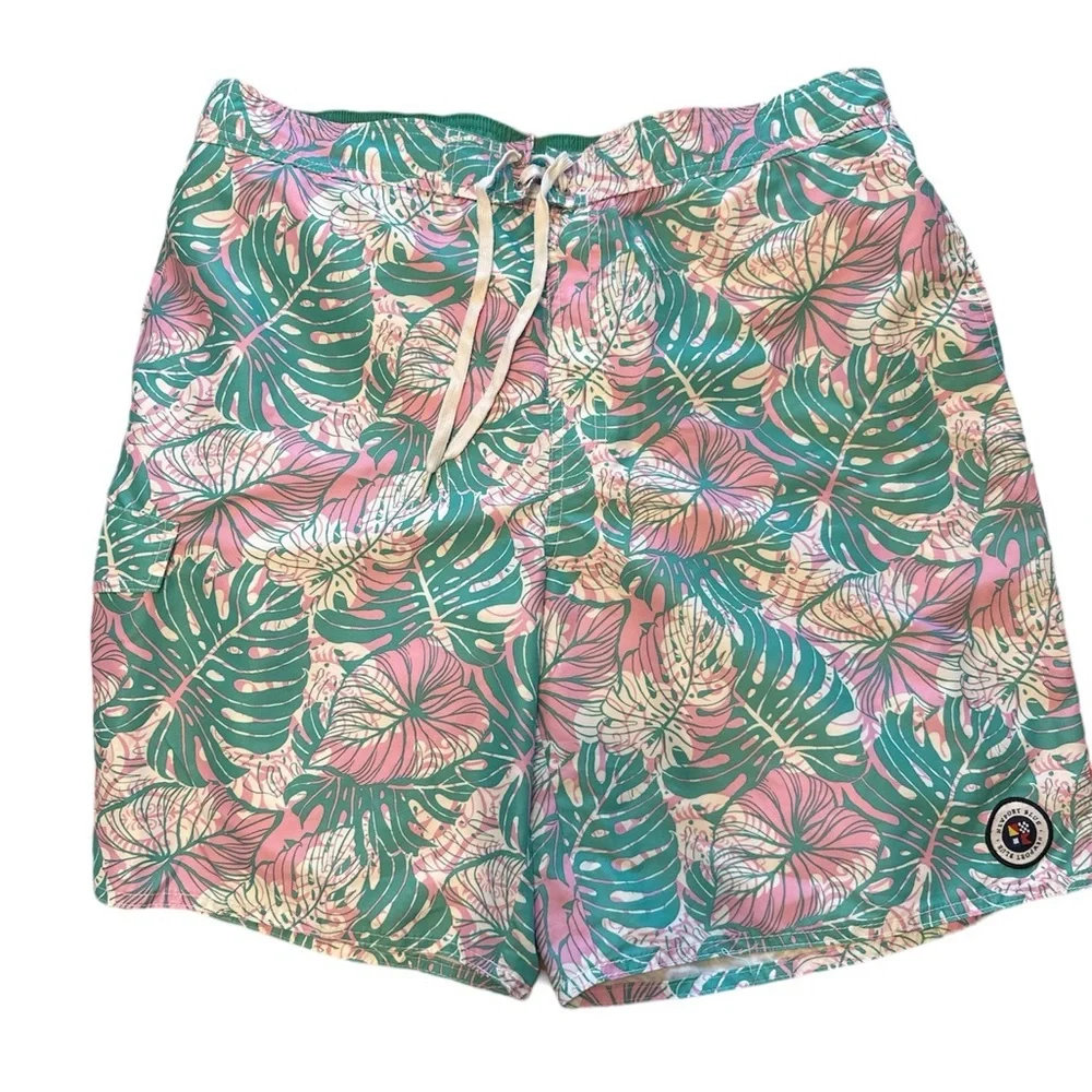 Newport Blue Avalon Pink Blue Tropical Vacation Board Shorts Swim Trunks NWT